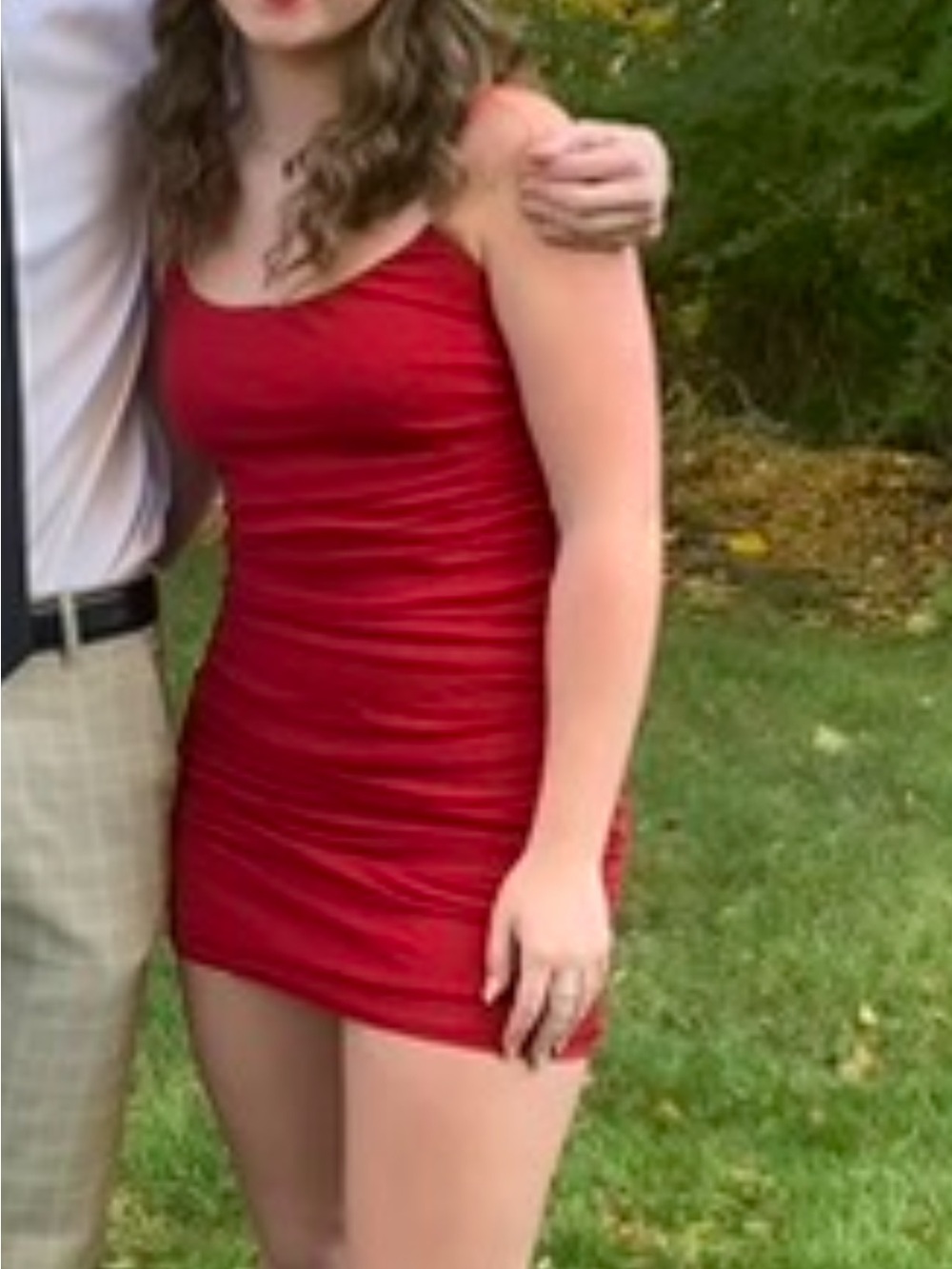 Lucy in the Sky Red Ruched Mini Slip Dress